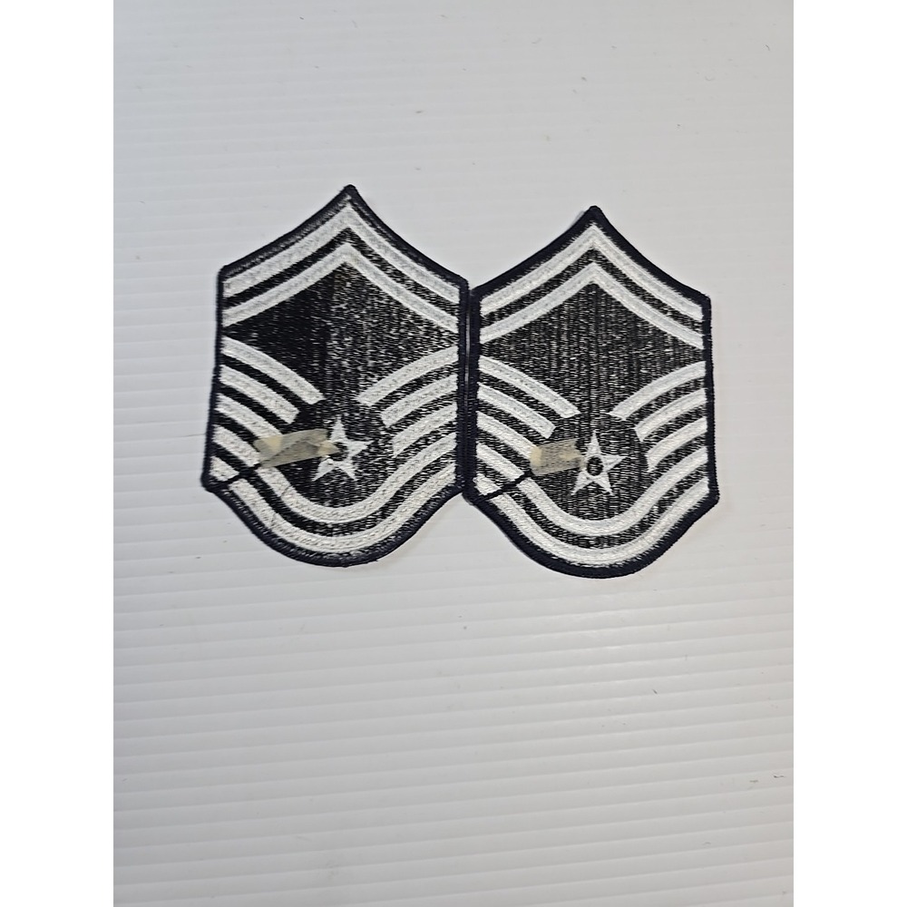 US Air Force Dress Blue Senior Master Sergeant E-8 Rank Chevron Patches - Small - Picture 2 of 4